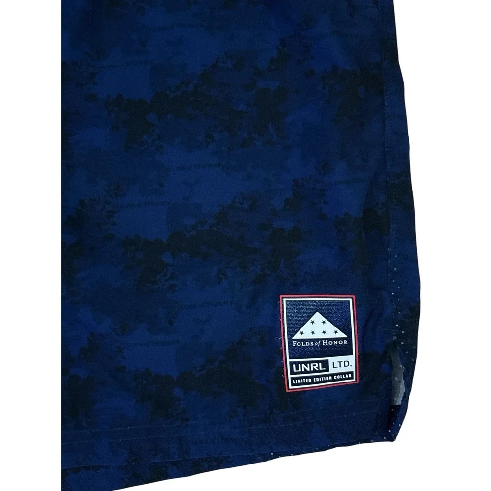 UNRL x Folds Of Honor Stride Shorts Mens NAVY CAMO Size MEDIUM